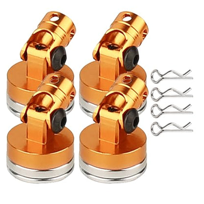 4PCS RC Magnetic Body Post with Clips,Alloy Magnetic Stealth Invisible Body Shell Mount Column Compatible with HSP Redcat Himoto Traxxas SCX10 4WD 1/10 RC Car (Gold) - color: Gold