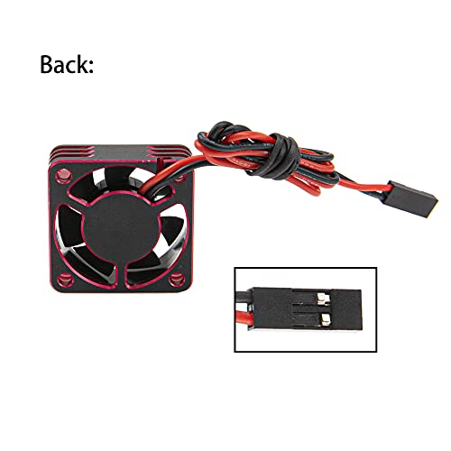 ShareGoo Alloy Brushless Motor ESC Cooling Fan Heatsink 28000RPM 30x30mm JST Plug for 1/8 1/10 1/12 RC Car 540 550 Brushless Motor,3010 (Black-Red) - color: Black-Red
