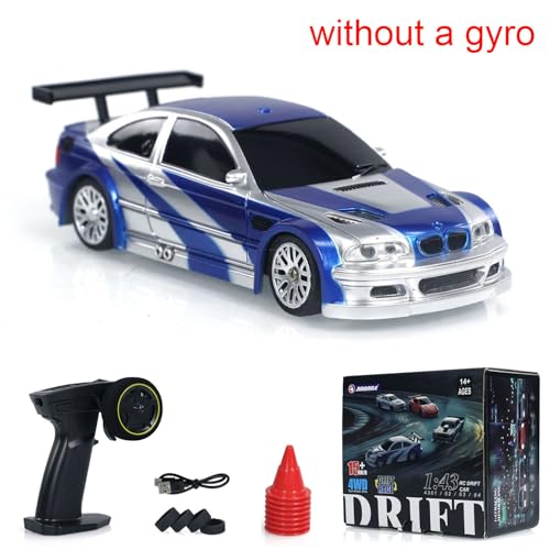 TOUCAN RC HOBBY 1:43 Remote Control Mini Drift Car Race Car Radio Lights Traffic Safety Cone Without a Gyro Blue for Adult - color: Blue
