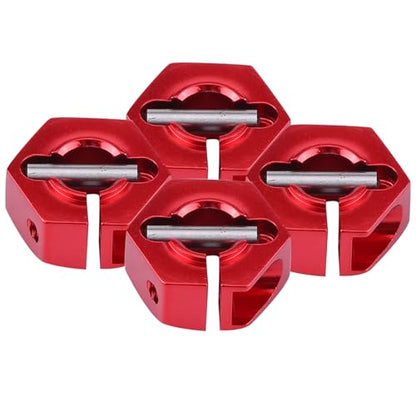 4 Pcs Universal Wheel Hex Hub Adapters,12mm Wheel Hex Mount with Pins and Screws,Wheel Hex Drive Adapters Hub RC Model Vehicle Accessory for RC Spare Part RC Car Upgrade Parts (7.0MM red) - size: 7.0MM red
