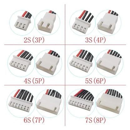 5Pcs JST XH 2.54mm Pitch 2/3/4/5/6/8S Male to Female Cable Connector Lipo Battery Balance Charger Cable 20CM 22AWG Silicone Wire (Color : 8S-9Pin) - color: 8s-9pin