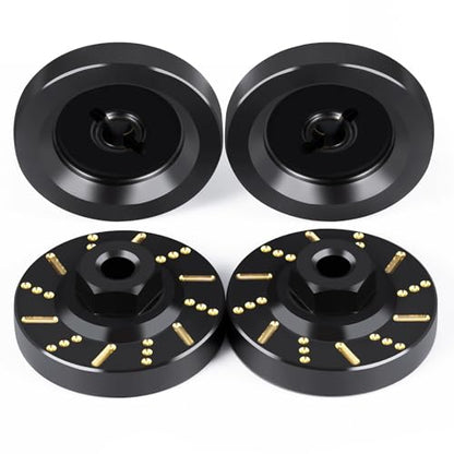 4Pcs SCX10 D90 RC Brass Weight Wheels Hex Hub Adapater Extension | Brass Wheel Weights Extended 5mm Wheel hubs Hex Adapter RC Crawler Car Upgrades Black Coating