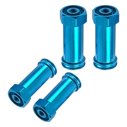 ShareGoo Aluminum 12mm Wheel Hex Hub Adapters 30mm Extension Combiner Coupler Compatible with WLtoys 144001 1/14 Wltoys RC Car (Blue) - color: Blue