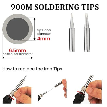 Soldering Iron Kit, 60W Adjustable Temperature 15-in-1, Solder Wire, 2 pcs Tips, Wire Cutter, Desoldering Pump, Tweezers, Fast Heating for Desoldering Electronics Repair Hobby DIY 120V US Plug
