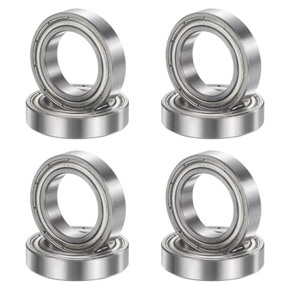 uxcell 8Pcs 6804ZZ 20mmx32mmx7mm Deep Groove Ball Bearings, Double Metal Shielded Bearing Steel ABEC5 High Performance for Industrial Machinery Precision Transmission, Silver - size: 6804ZZ 20mmx32mmx7mm