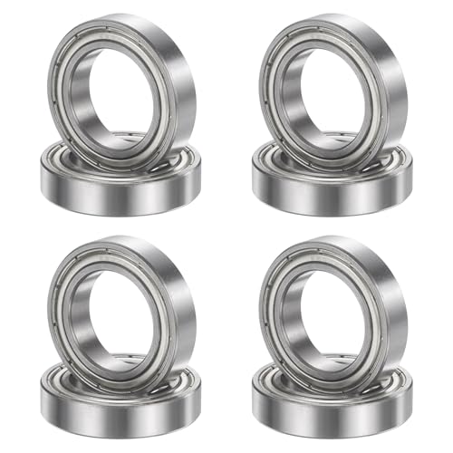 uxcell 8Pcs 6804ZZ 20mmx32mmx7mm Deep Groove Ball Bearings, Double Metal Shielded Bearing Steel ABEC5 High Performance for Industrial Machinery Precision Transmission, Silver - size: 6804ZZ 20mmx32mmx7mm