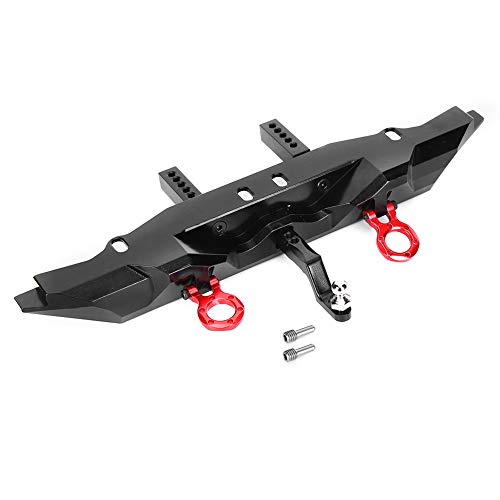 Aluminium Alloy Tail Rear Bumper with Towing Hooks for 1/10 RC Car, CNC Accurate Machined, and, Black