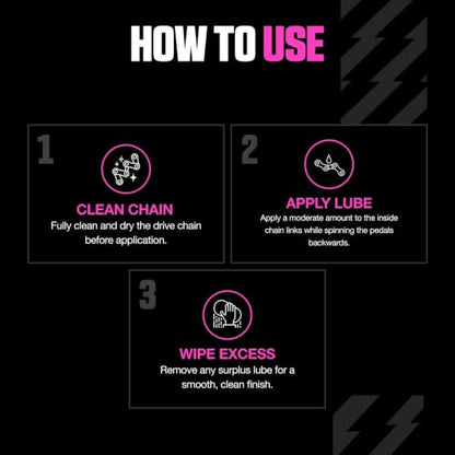 Muc-Off Chain Wet Lube 50ml | Biodegradable Bicycle Chain Lubricant Wet | Reduces Friction & Extends Chain Life | Wax-Based Formula Repels Water | Suitable for MTB & Road Bikes - size: 50ml