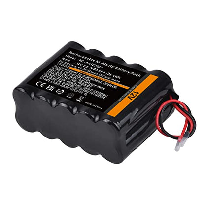 Tectra 12V RC Battery with Bare Leads, 2200mAh High Capacity Ni-MH Rechargeable Battery Pack for RC Models, DIY, Medical Equipments, LED Light Kit, Portable 12V DC Devices and More