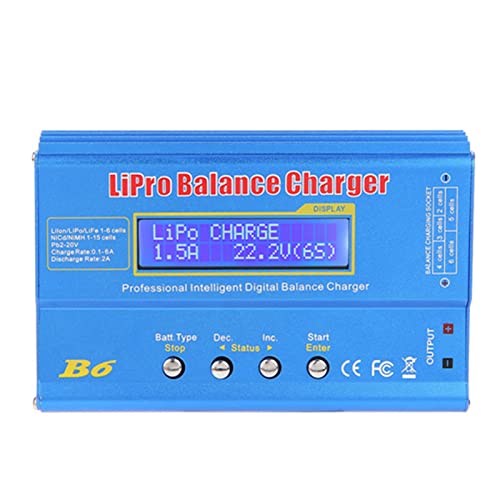 B6 80W Digital LCD Balance Charger Discharger for LiPo NiMH RC Battery (New iMAX B6 LCD Screen Digital RC Lipo NiMh)