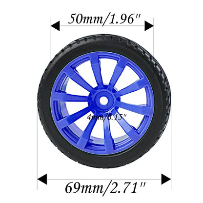 10-Spoke RC 12mm Hex Hub Wheel Rims & Rubber Tires Compatible with HSP Tamiya HPI Kyosho 1/10 On-Road Touring Car,WLtoys 1/14 144001 Traxxas 1/16 Slash RC 1/18 A959B Buggy (Blue) - color: Blue