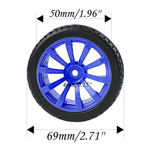 10-Spoke RC 12mm Hex Hub Wheel Rims & Rubber Tires Compatible with HSP Tamiya HPI Kyosho 1/10 On-Road Touring Car,WLtoys 1/14 144001 Traxxas 1/16 Slash RC 1/18 A959B Buggy (Blue) - color: Blue