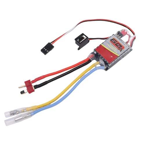 Zunate 60A Brushed ESC with T Plug for 540 550 380 370 Motors - Electronic Speed Controller for 1/10 1/12 /16 RC Cars, Trucks, Boats & Crawlers