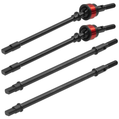 RC Front Rear Steel Drive Shaft CVD Dogbone Compatible with Axial SCX10 YQCQ-01 1/10 RC Crawler Car (Red) - color: Red