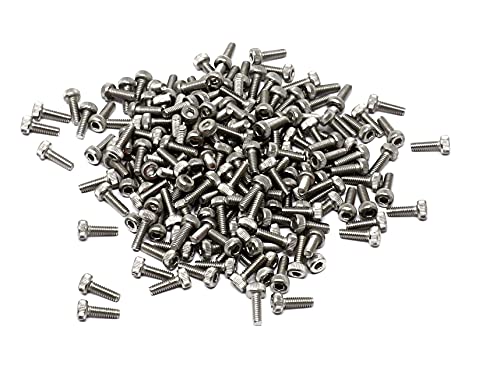 iexcell 100 Pcs M2 x 6mm Thread Pitch 0.4 mm Stainless Steel 304 Hex Socket Head Cap Screws Bolts Kit - size: M2 x 6mm