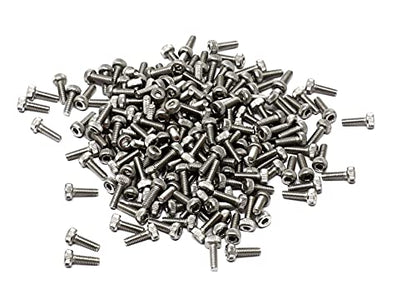 iexcell 100 Pcs M2 x 6mm Thread Pitch 0.4 mm Stainless Steel 304 Hex Socket Head Cap Screws Bolts Kit - size: M2 x 6mm
