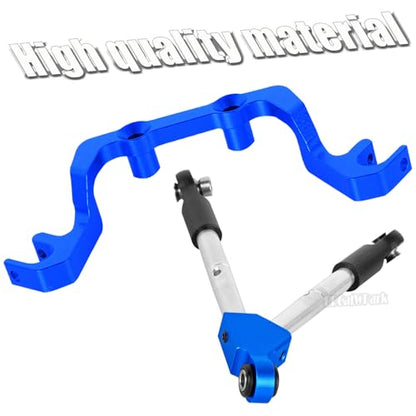 RC Front Tie Rods with Stabilizer Upgrades Part for 1/10 Slash 4X4 LCG,Alloy Aluminium Front Positive and Negative Teeth Pull Rod + Fixed Code Combination-Set,Navy Blue - color: Navy Blue - (Front Tie Rods)