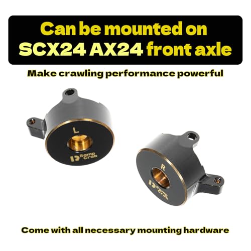 RampCrab Brass Steering Knuckles RC Counterweights for 1/24 RC Crawler Axial SCX24 AX24 Upgrades Parts, Black Coating, 28g - size: 28g