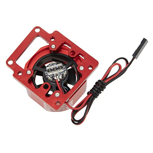 DKKY RC Motor Cooling Fan Heatsink 21000 RPM for Traxxas 1/8 4WD Sledge Motor with LED Light, Red - color: Red