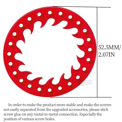 RC Metal 1.9 Beadlock Wheels Replacement Ring for 1/10 Crawler RC Car TRX4 SCX10 90046 90047,Alloy 1.9" Beadlock Rims Replacement Ring,4pcs,Red - color: Red(4pcs)