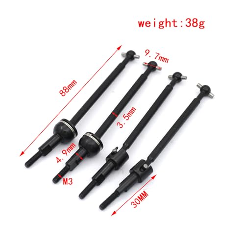 Steel Front and Rear Drive Shaft Axle Set RC Upgraded Parts for RLAARLO AM-X12 AM-D12 RC Car
