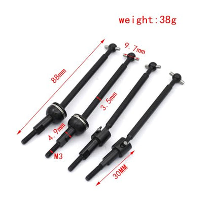 Steel Front and Rear Drive Shaft Axle Set RC Upgraded Parts for RLAARLO AM-X12 AM-D12 RC Car