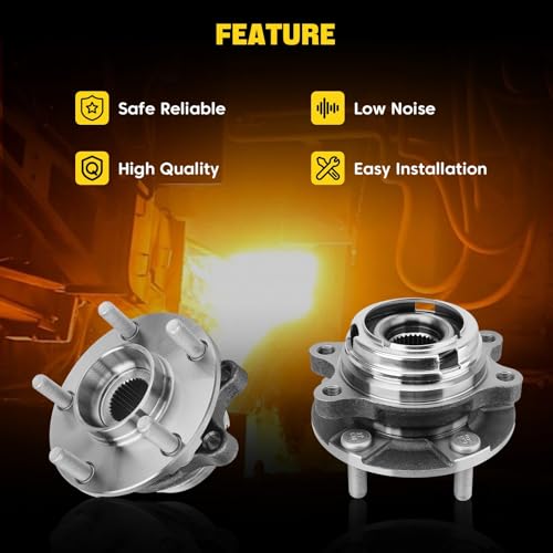 513296 2PCS Front Wheel Hub and Bearing Assembly 5 Lug | Compatible with Nissan Altima 07-18 Maxima 09-23 Murano 15-18 Pathfinder 13-20, Infiniti JX35 2013 QX60 14-20 QX50 19-21