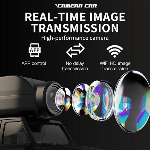 1:64 Alloy Mini RC Crawler with Camera, WiFi APP 2.4GHz (Black) | Alloy Body, 480P Camera & LED Lights. Dual Control: Phone APP or Remote. Gravity Sensing, Auto Demo & Cruise for Hobbyists - color: Black