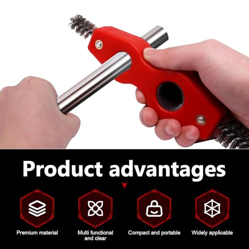 2 PCS Car Battery Terminal Cleaning Brush, 4-in-1 Battery Post Cleaner Brush with Steel Wire, Cleaning Tool for Terminals and Pipes, Universal for Most Cars, Trucks, SUVs (Red) - color: Red