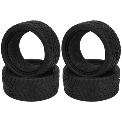 4pcs RC 1/10 On Road Slick Tire Rubber Tyre Fit for 1:10 Touring Drift Car HSP Tamiya HPI Kyosho Flating Car (2.56"x1.06"(65mmx27mm)) - size: 2.56"x1.06"(65mmx27mm)