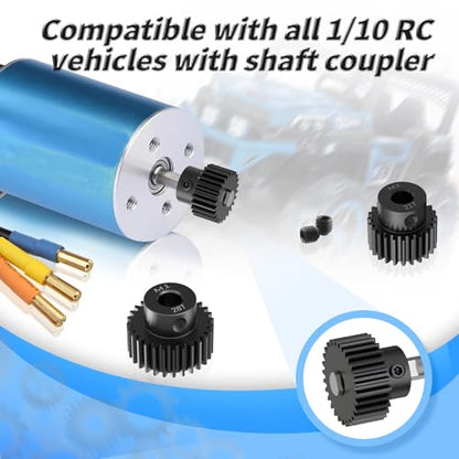 Pinion Motor Gear, M1 11T, 3/16 in (5mm) Shaft Hole | M1 Pitch 11 Teeth, 1045 Hardened Carbon Steel, 3/16 Inch Shaft Hole, RC Motor Pinion Upgrade, for 1/10 RC Brushless Crawler - size: M1 11T