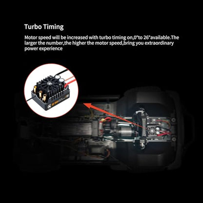 XC E10 Sensored Brushless ESC for 1/10 RC Car,2-4S 140A | Bluetooth APP Programming,6.0V/7.4V/8.4V BEC,Turbo Timing,Multiple protection,Smart Fan - style: XT60