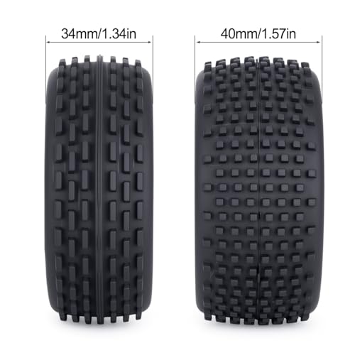 1/10 RC Buggy Tires 12mm Hex 4PCS for Serpent XRAY Tekno Yokomo Tamiya | Durable 1/10 off-road buggy tires & 12mm hex wheels.Upgrade Front and Rear Racing Tyres set.Great traction.