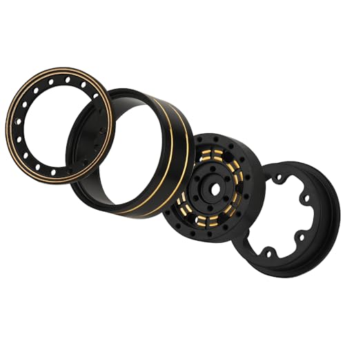 1.0 Brass Beadlock Wheel Rims 4PCS Wheels for All 1/24 Scale FCX24 Axial SCX24 Deadbolt C10 Gladiator 1/18 TRX4M RC Crawler Car Upgrades Parts (Pattern D)