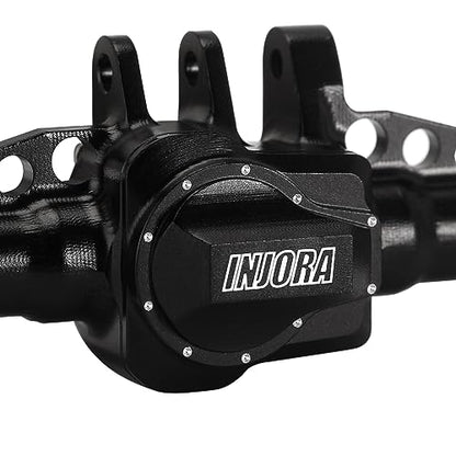 INJORA Rear Axle - +4mm Extended CNC Aluminum Axle for TRX4M Upgrade 1/18 RC Crawler Car - size: Rear