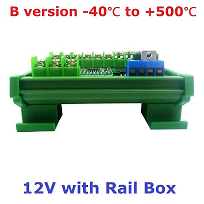 4ch DC 12V 24V -40~500 Celsius PT100 RTD RS485 Temperature Sensor Module Modbus RTU Platinum Thermal Resistance Collector (1PCS B 12V with Rail Box) - color: 1PCS B 12V with Rail Box