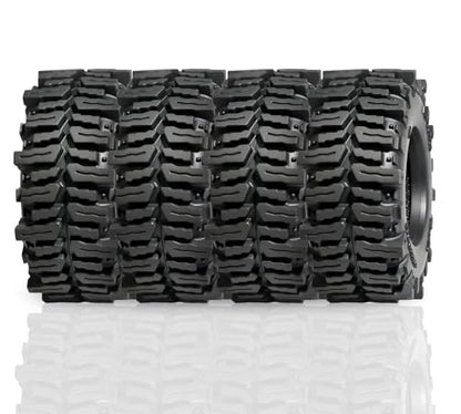 1.3” Crawler Tires - 64x26mm Mud Terrain Tyres for TRX4M SCX24 | Soft Sticky Rubber Tyres with Foam Insert Fit 1/18 1/24 AX24 TRX4M Axial SCX24 FCX24 Ultimate CR-18P EVO XC-1 RTR RC Crawler