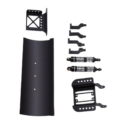 1/18 RC Metal Snow Plow, Alloy Replacement Snow Plow for RC Crawler Car, Shock Absorption for Winter Scenes & Obstacle Clearing (Black) - color: Black