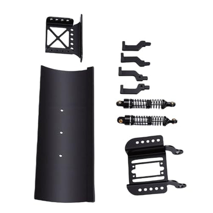 1/18 RC Metal Snow Plow, Alloy Replacement Snow Plow for RC Crawler Car, Shock Absorption for Winter Scenes & Obstacle Clearing (Black) - color: Black