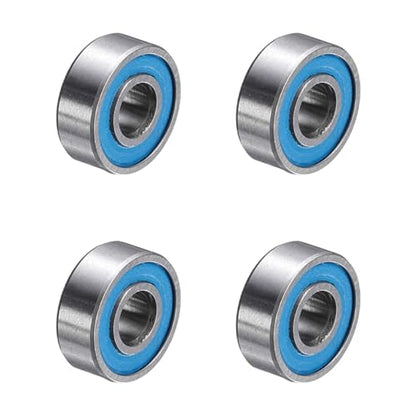 uxcell 4 Pcs MR83-2RS Deep Groove Micro Bearing, 3x8x3mm Double Rubber Sealed Chrome Steel Small Bearings (ABEC5, Z4 Low Noise) - size: MR83-2RS