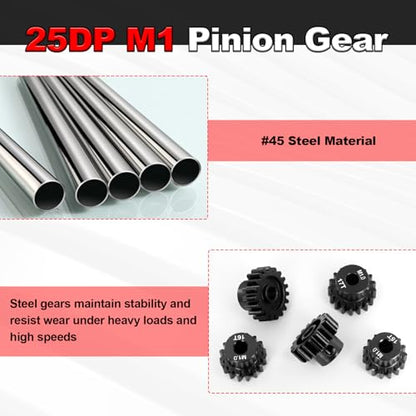 OGRC Mod 1 Pinion Gear 15T 16T 17T 18T 19T 5mm Shaft Motor Gears for 1/8 1/10 RC RC Buggy, SCT, Stadium Truck and Monster Truck