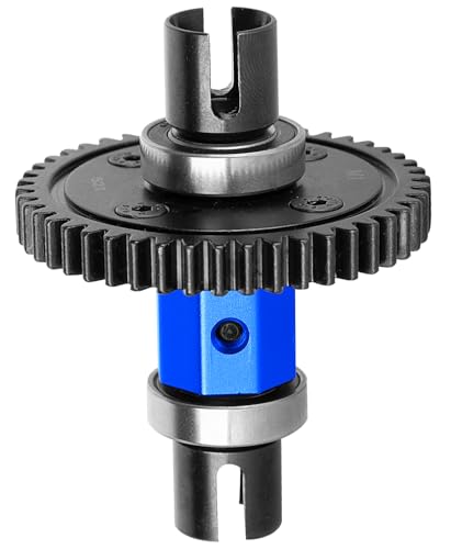 52T Upgrade Part for 1/8 Sledge Center Diff to Straight Shaft,RCarmumb Medium Carbon Steel & Aluminum Heavy Duty Center Differential Spur Gear Shaft Replacement for Sledge Monster Truck,Navy Blue - color: Navy Blue(1set)