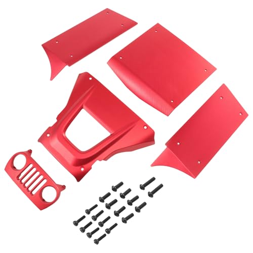 Aluminum Body Panels Kit for Vanquish H10 Optic Sparco H10 Optic Yokohama RTR 1/10 RC Crawler Upgrade Parts (Red) - color: Red