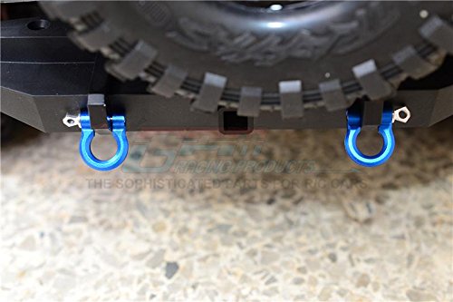 GPM For Traxxas TRX-4 Trail Defender Crawler Upgrade Parts Aluminum Front/Rear Bumper D-Rings - 1Pr Set Red