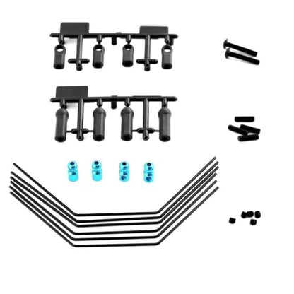 COMODO Front and Rear Anti-Roll Sway Bar Stabilizer Kit with 3 Hardness Settings Compatible with XV01 XV01T PRO FF04 EVO 1/10 Scale RC Car Chassis