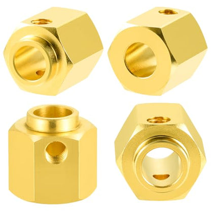 4Pcs Brass 12mm Wheel Hex Hubs Adapter, 12mm Thickness | 5mm, 8mm, 9mm, 10mm, 11mm, 12mm, Extension Combiner, Counterweight, For 1/10 Tra-xxas TRX4, RC Crawler Car - color: 12mm Thickness