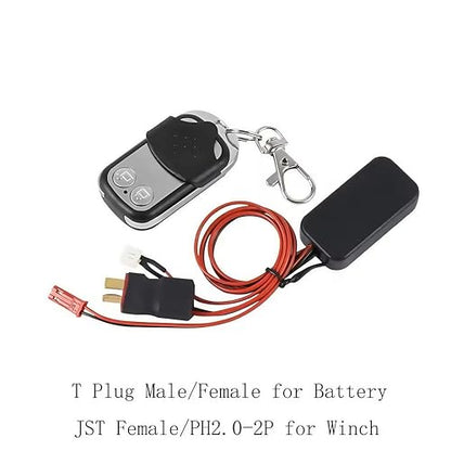 AMK RC Winch, 1/10 Metal Winch Kit with Controller, RC Crawler Accessory for TRX4 TRX6 Axial SCX10 D90 CC01 TF2 Wrangler 90046 90047 D110 (Red) - color: Red