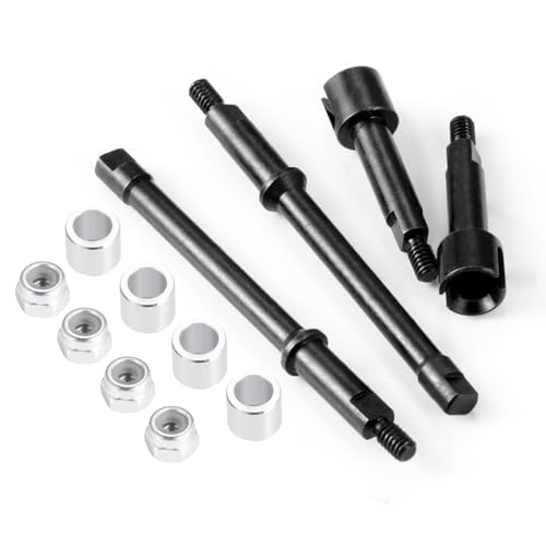 Que-T Heavy Duty Steel CVD Driveshafts +4mm Extended Front Rear Drive Shafts for 1/30 Axial Scx30 RC Crawler Car - size: 4mm Extended