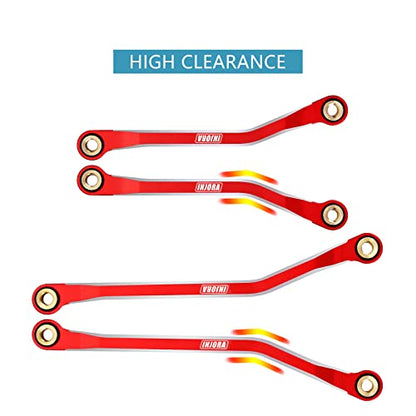 INJORA CNC Aluminum High Clearance Link for 1/18 TRX4M Defender Bronco（Red）