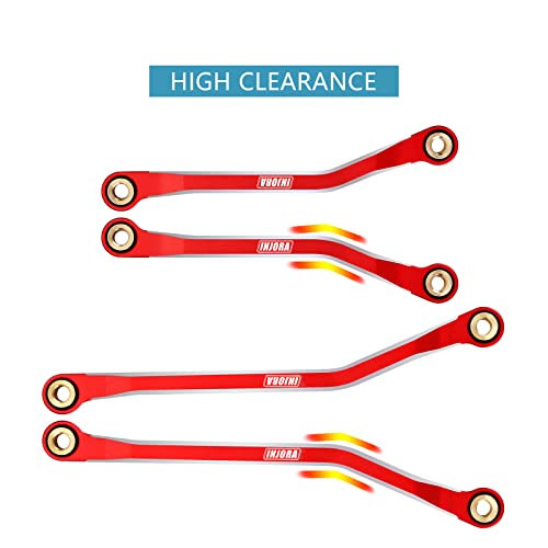 INJORA CNC Aluminum High Clearance Link for 1/18 TRX4M Defender Bronco（Red）